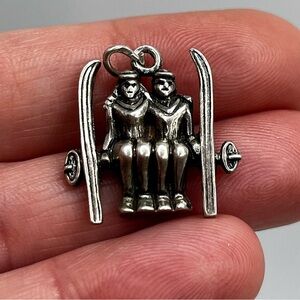 Rare vintage ski lift Sterling silver charm pendant